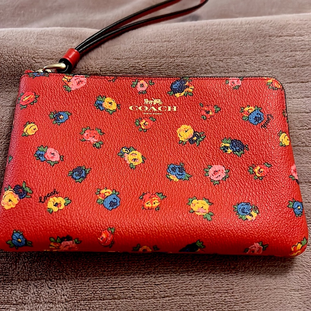 Floral Coach Small Wristlet